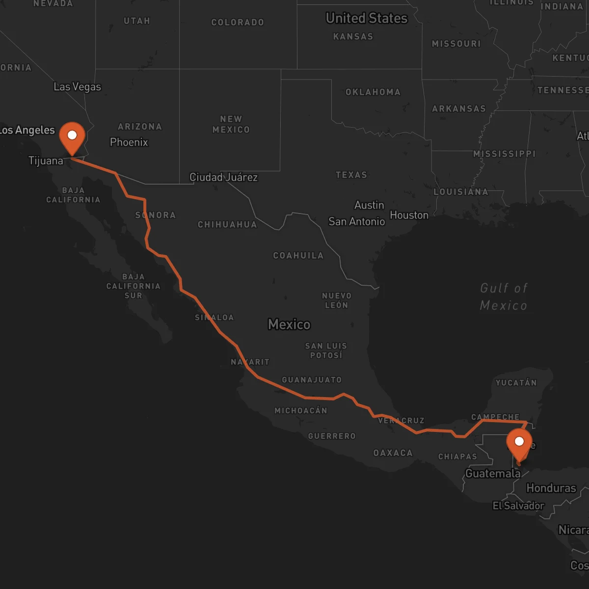 Ruta Mexicali - Punta Gorda