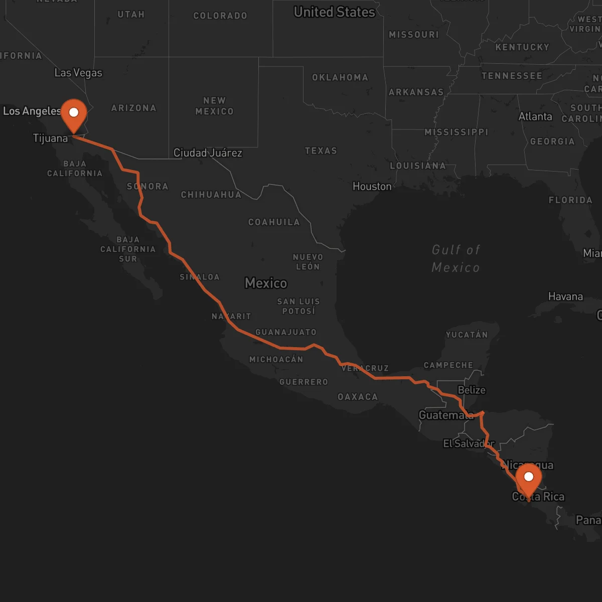 Ruta Mexicali - Puntarenas