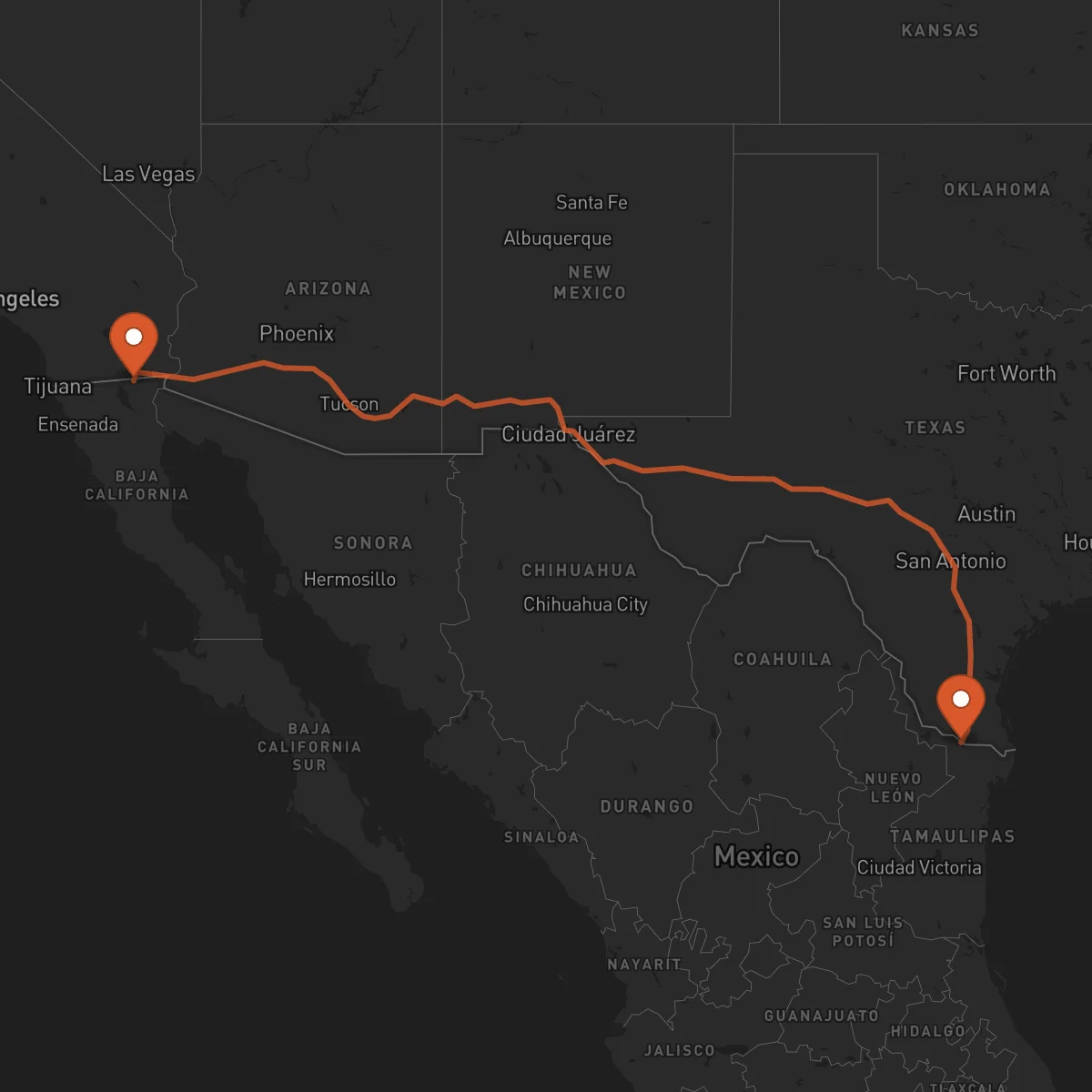 Ruta Mexicali - Reynosa