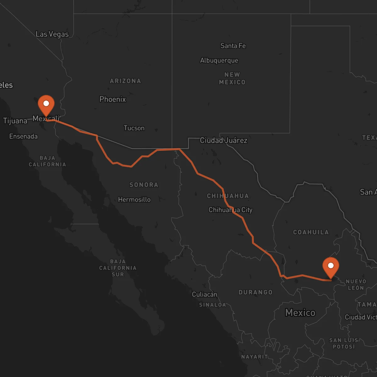 Ruta Mexicali - Saltillo