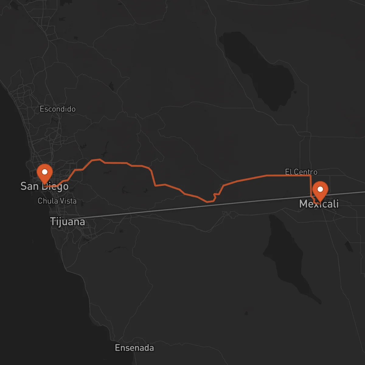 Ruta Mexicali - San Diego