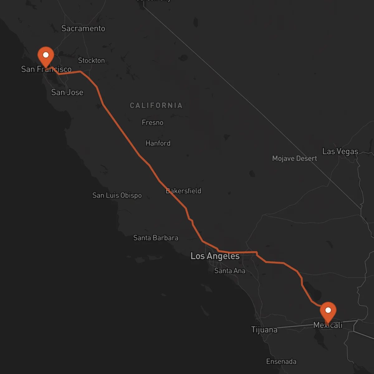 Ruta Mexicali - San Francisco