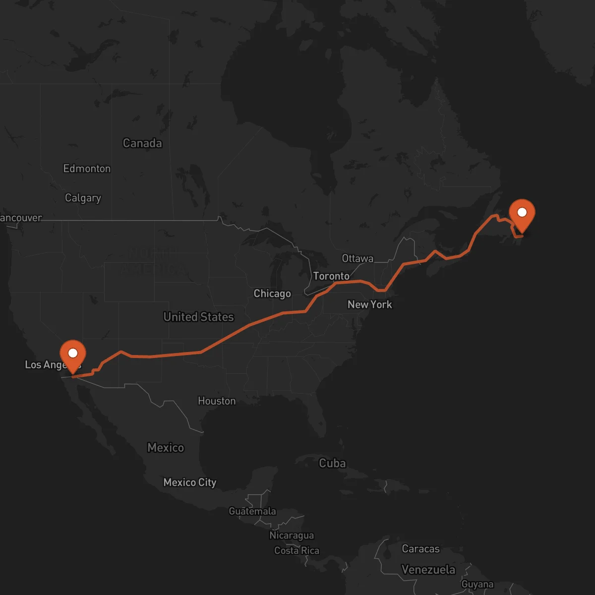 Ruta Mexicali - San Juan de Terranova (St. John's)
