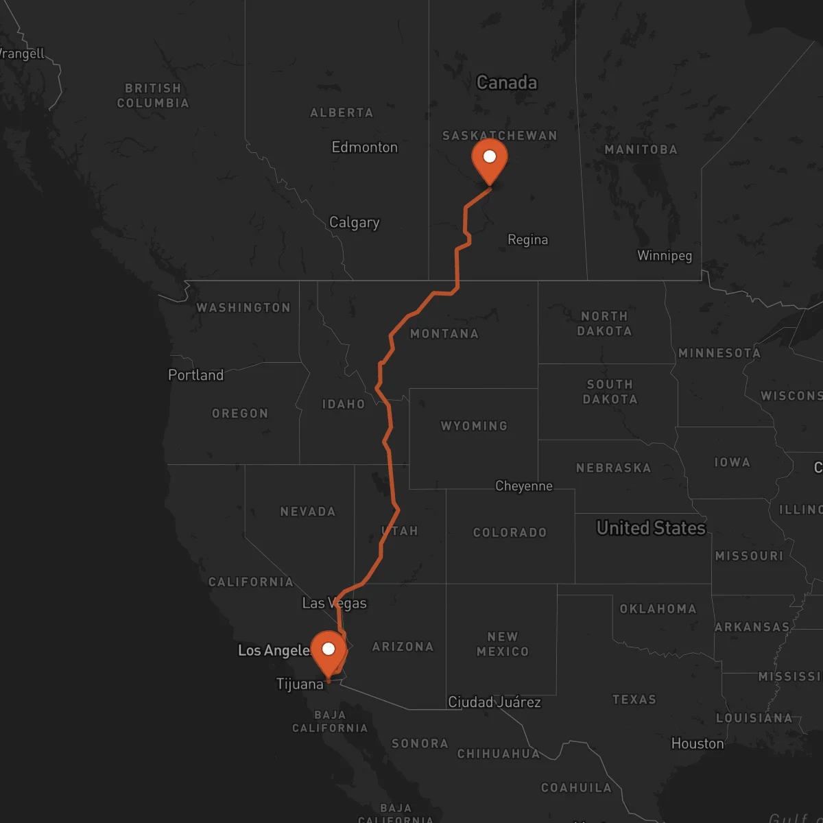 Ruta Mexicali - Saskatoon