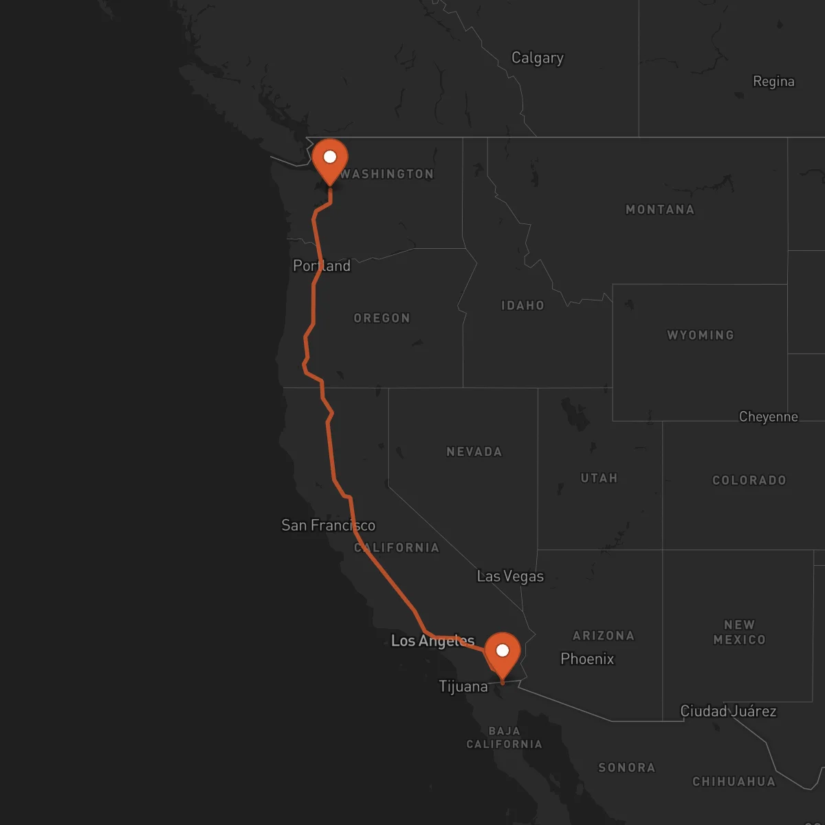 Ruta Mexicali - Seattle