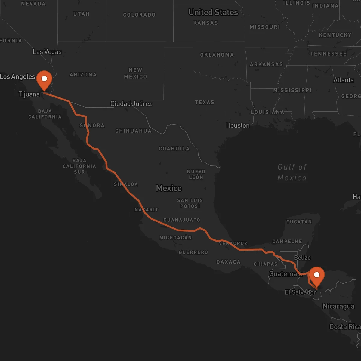 Ruta Mexicali - Tegucigalpa