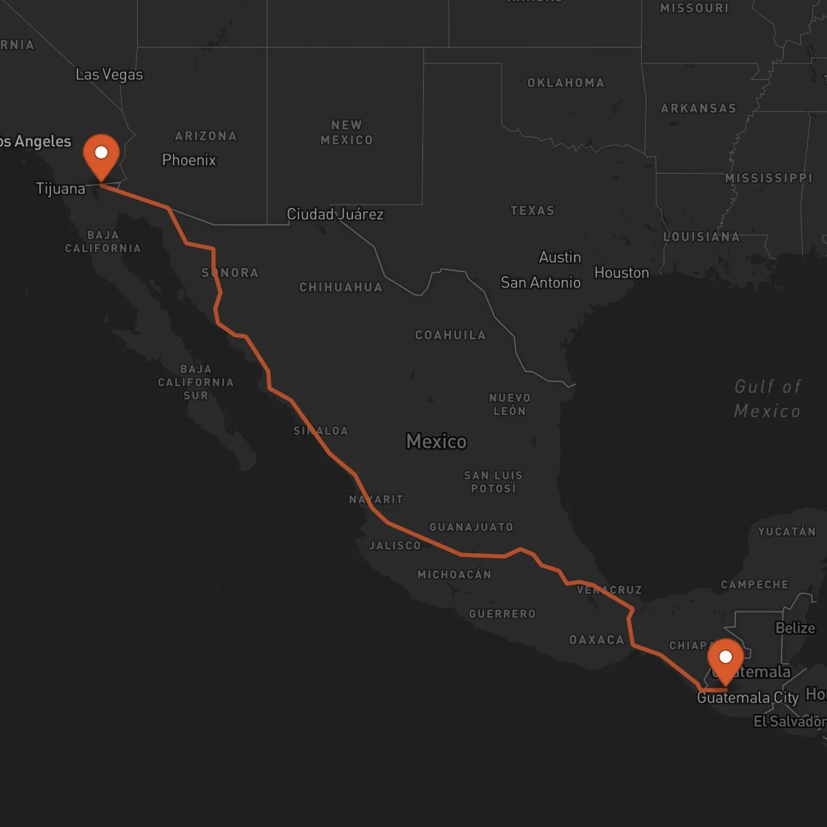 Ruta Mexicali - Totonicapán