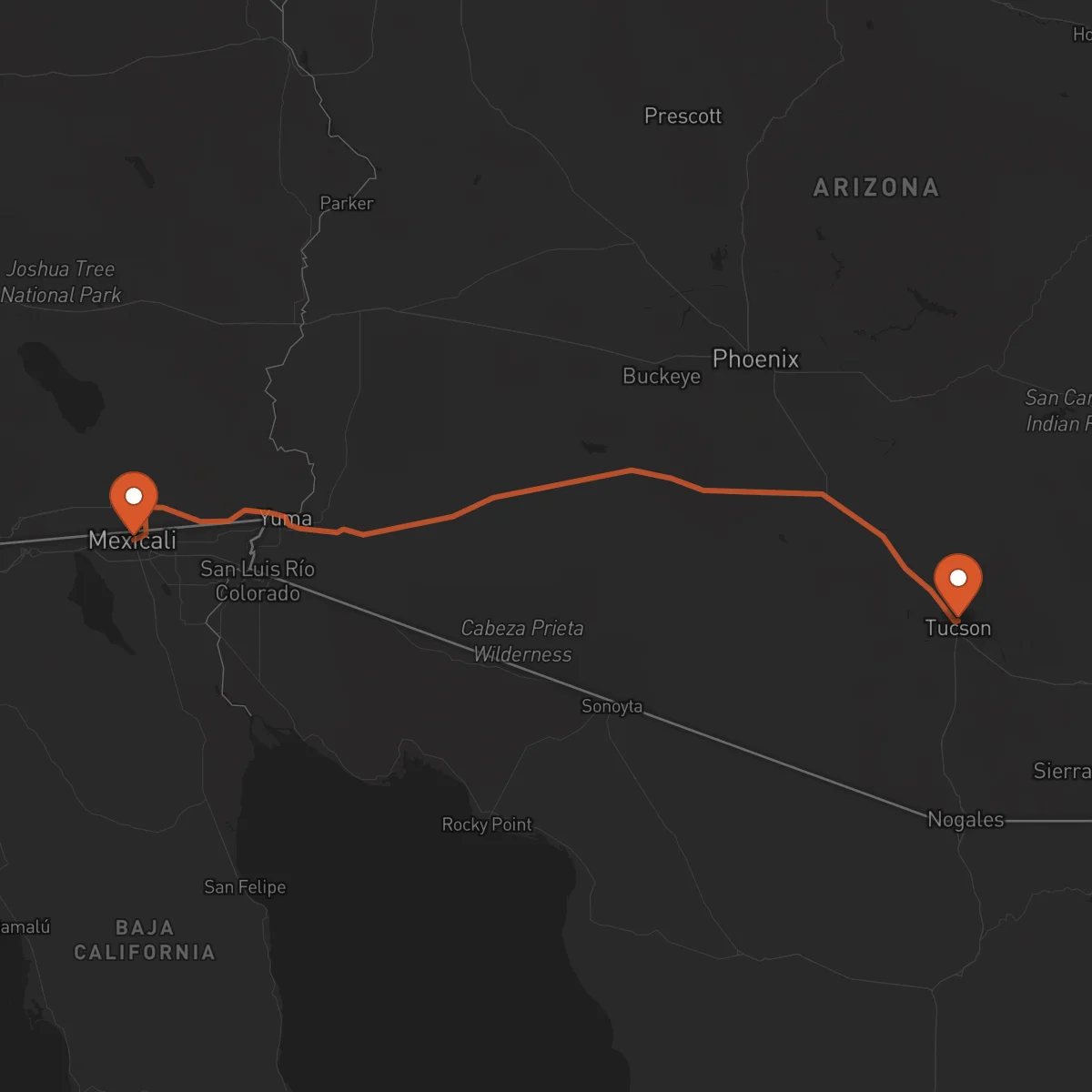 Ruta Mexicali - Tucson