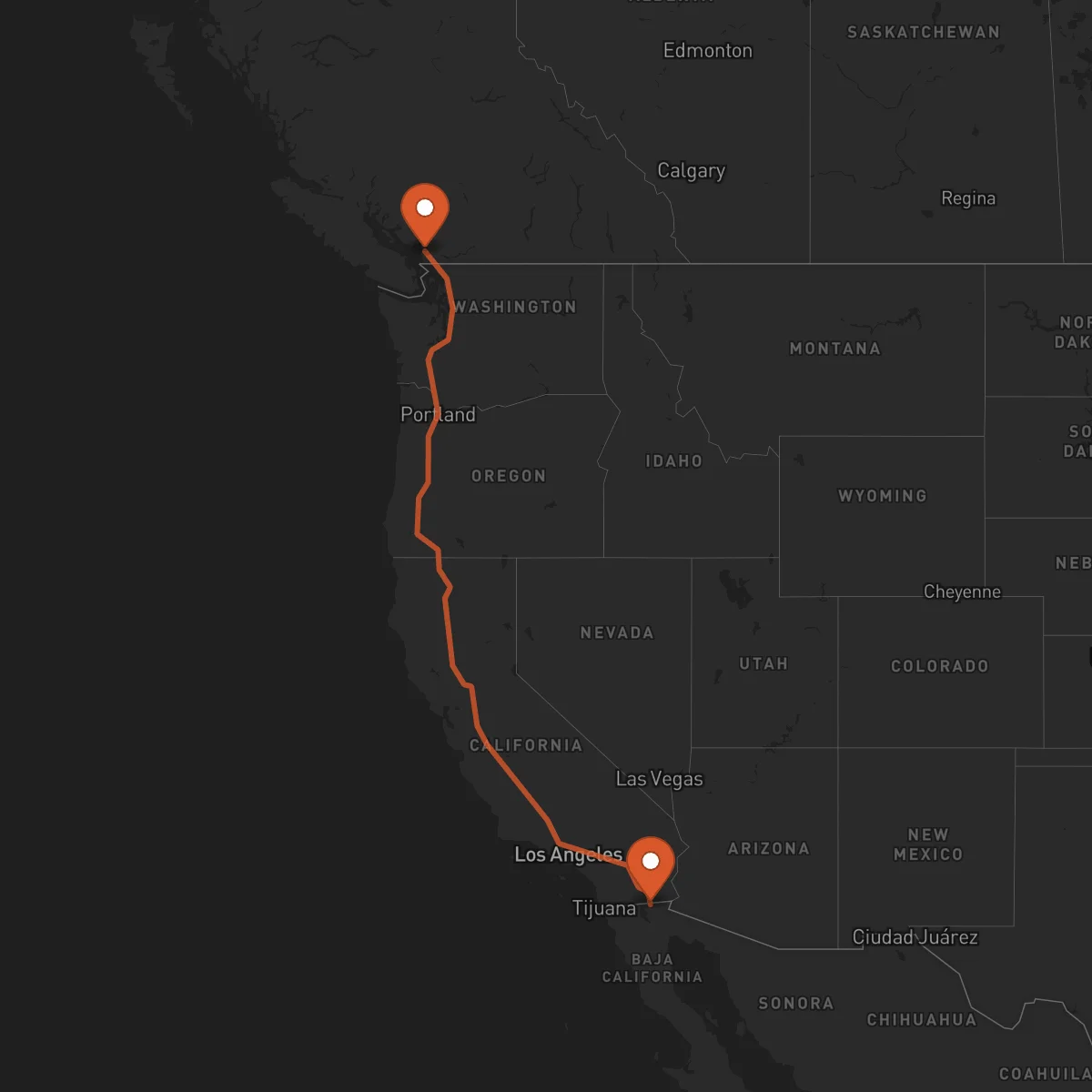 Ruta Mexicali - Vancouver