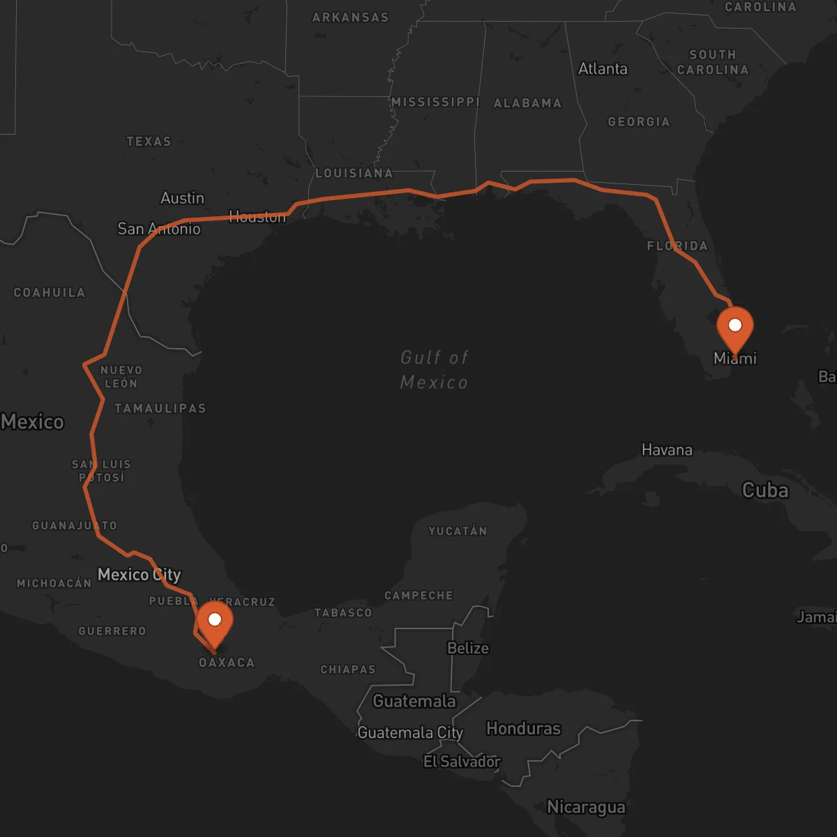 Ruta Miami - Oaxaca de Juárez