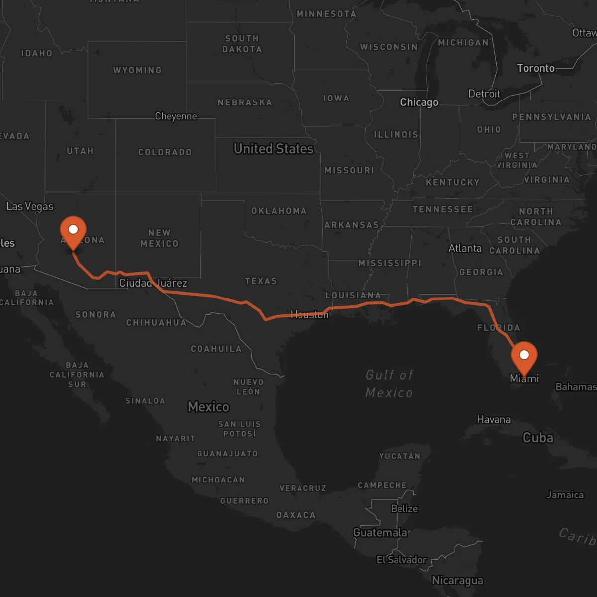 Ruta Miami - Phoenix