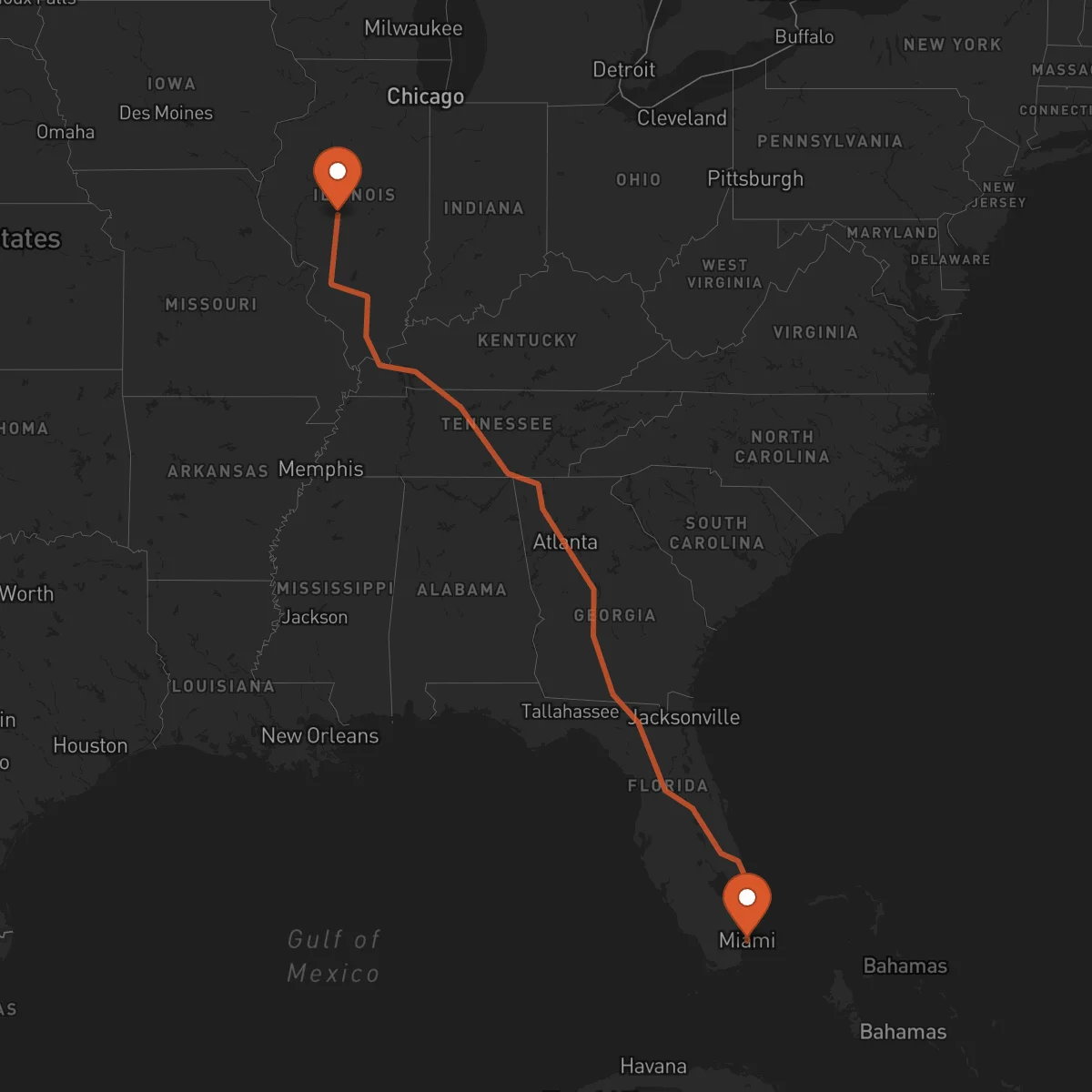 Ruta Miami - Springfield