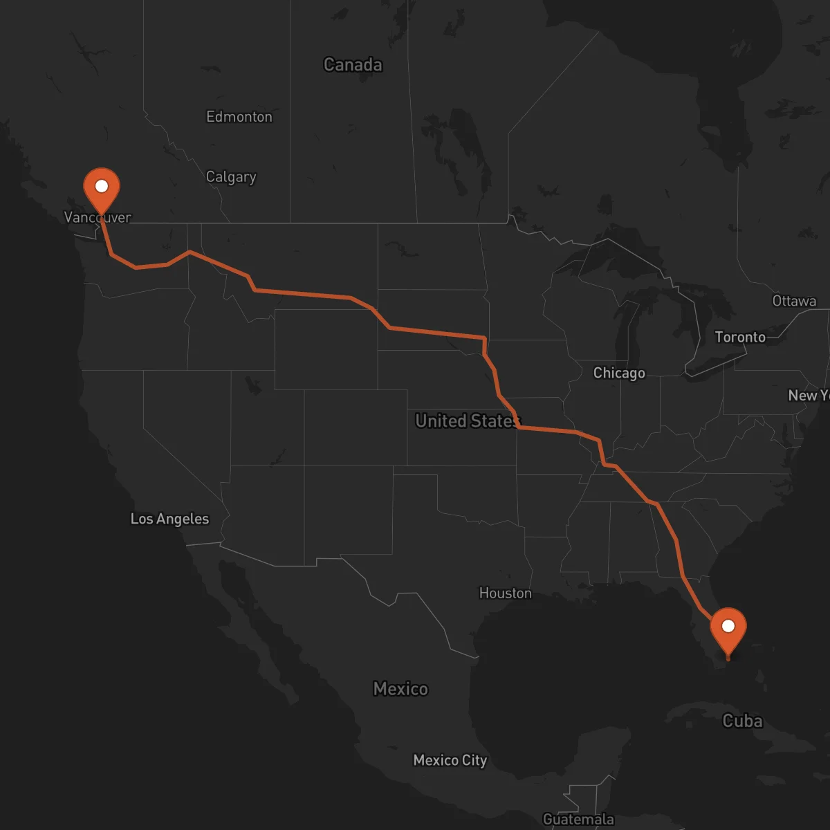 Ruta Miami - Surrey