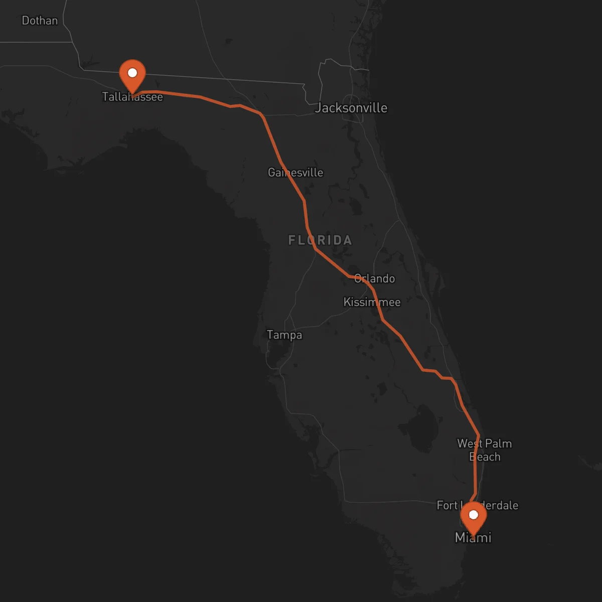 Ruta Miami - Tallahassee