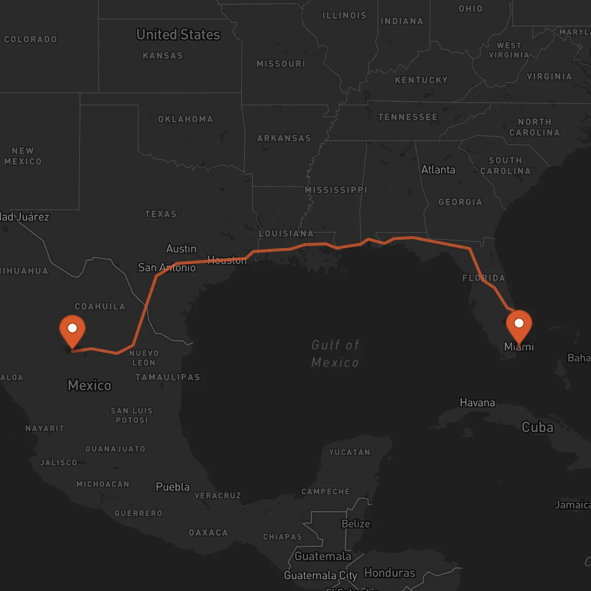 Ruta Miami - Torreón