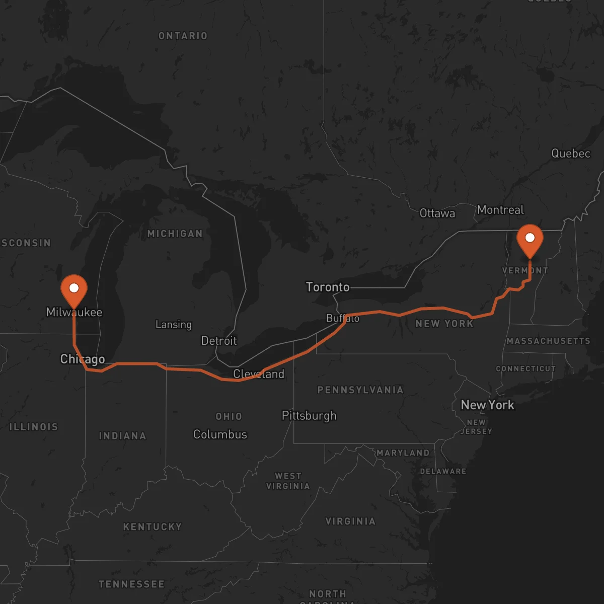 Ruta Milwaukee - Montpelier