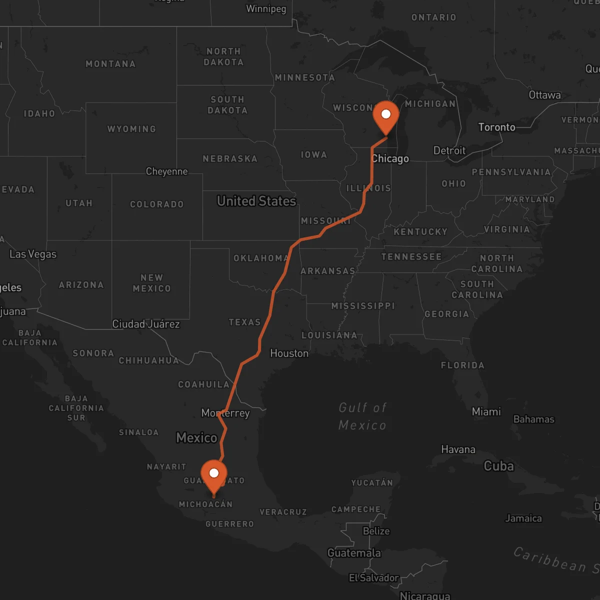 Ruta Milwaukee - Morelia