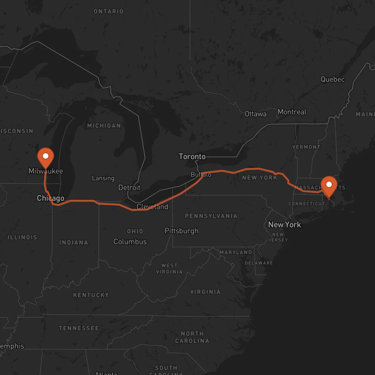 Ruta Milwaukee - Providence