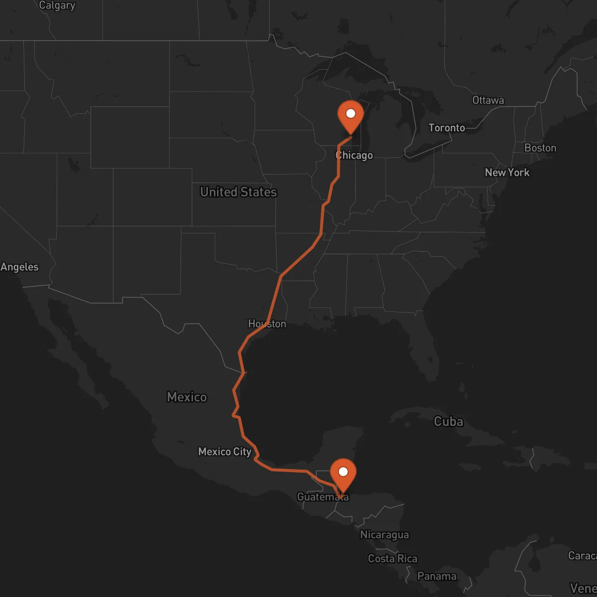 Ruta Milwaukee - Puerto Barrios