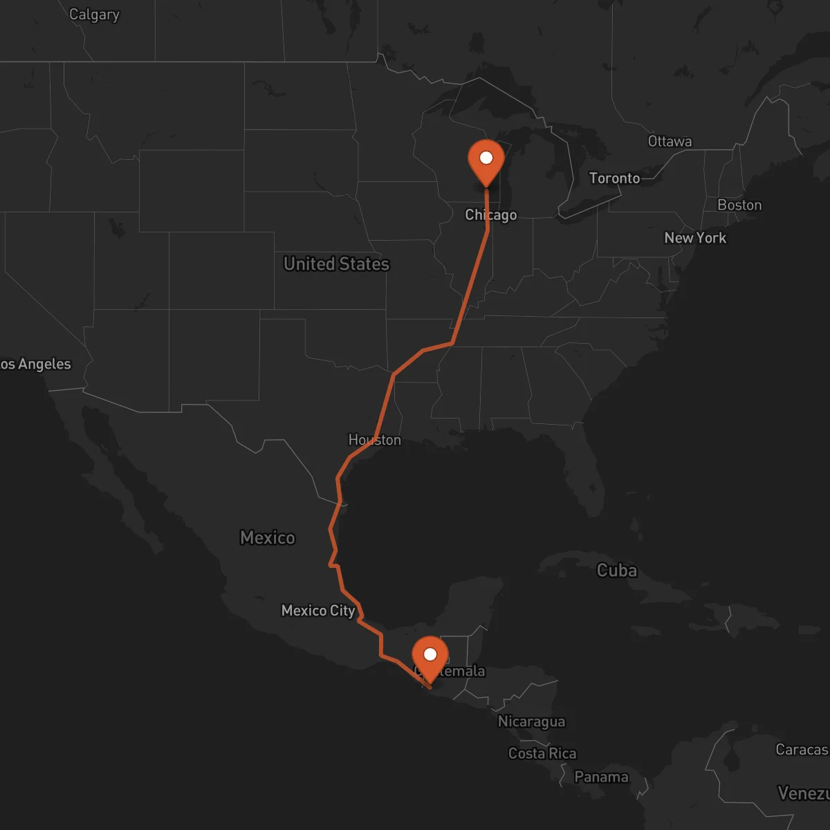 Ruta Milwaukee - Retalhuleu