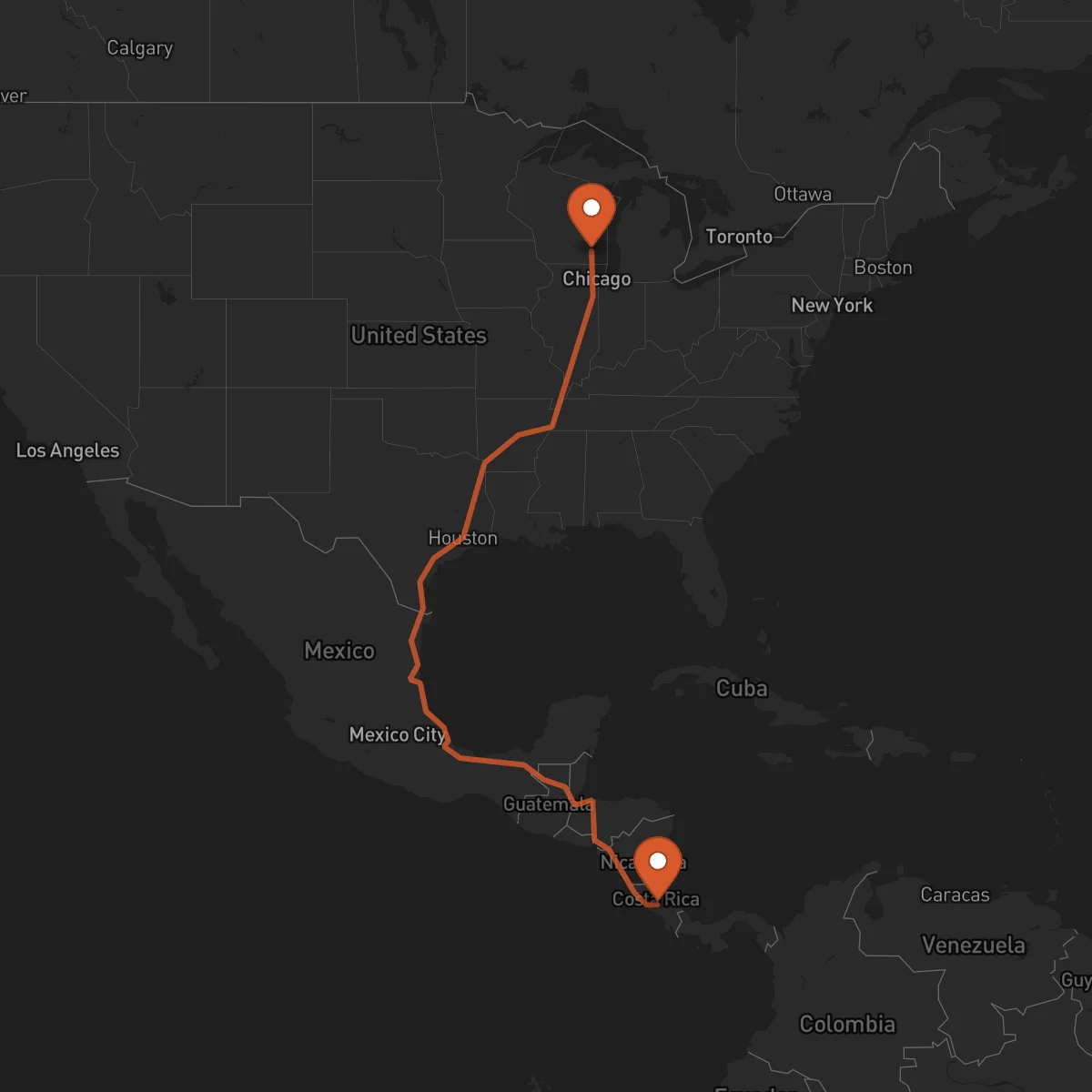 Ruta Milwaukee - San José