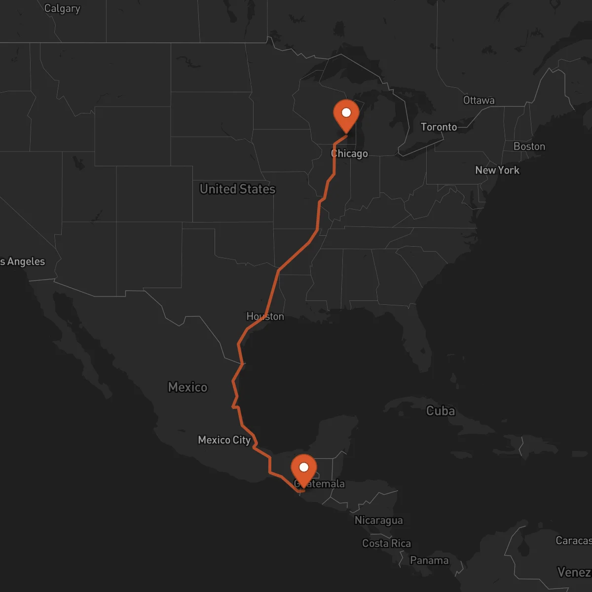 Ruta Milwaukee - San Marcos