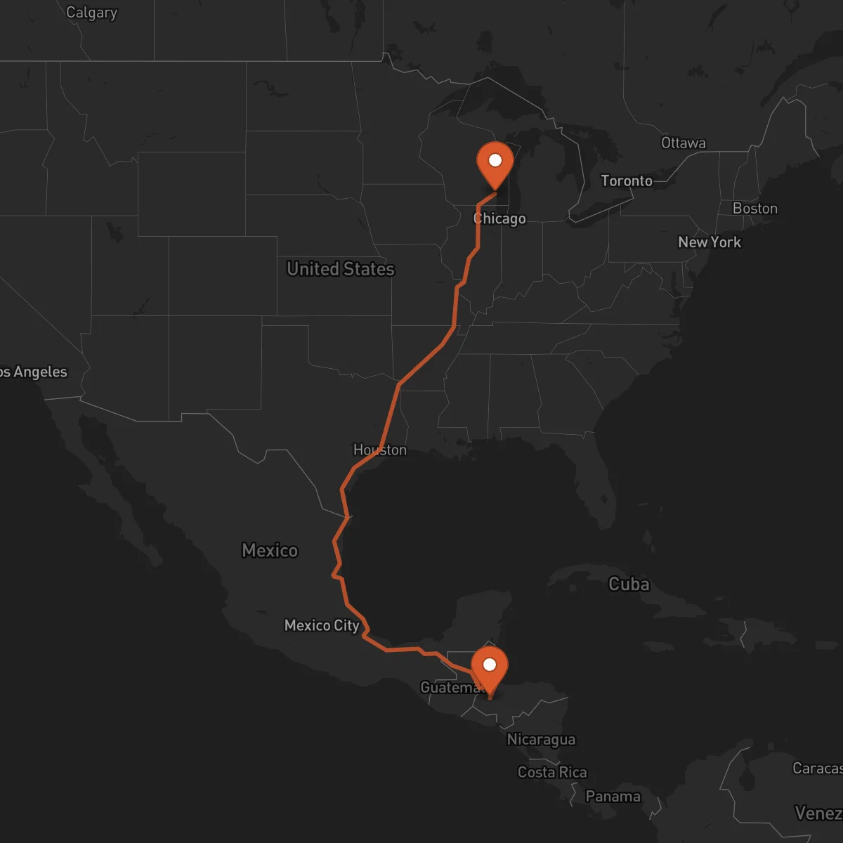 Ruta Milwaukee - Santa Bárbara