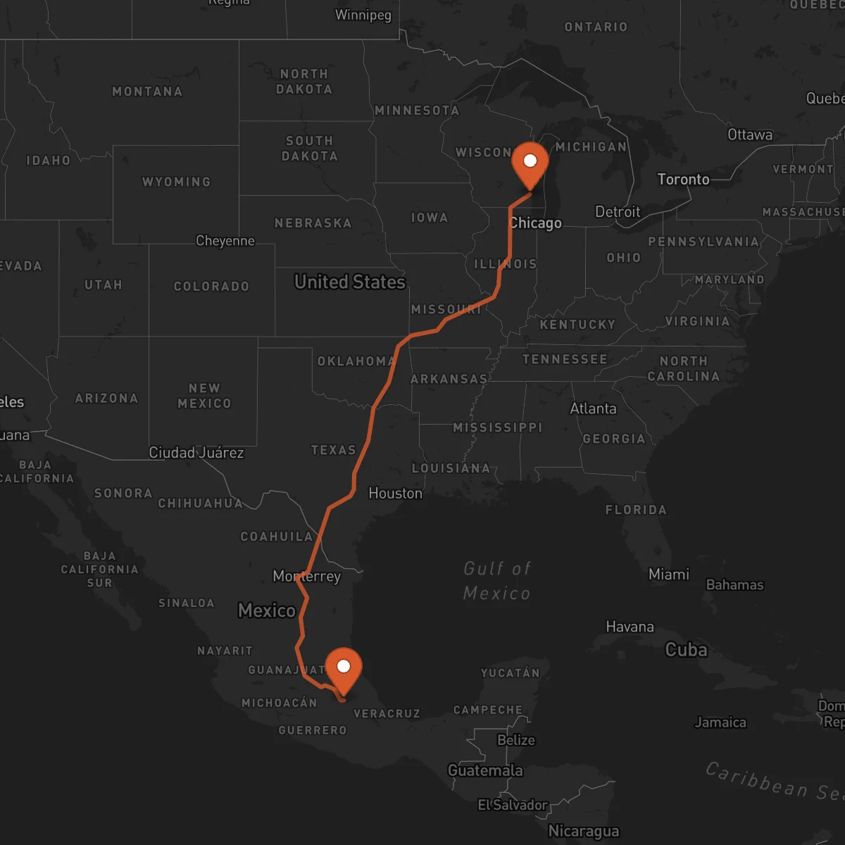 Ruta Milwaukee - Tlaxcala de Xicohténcatl