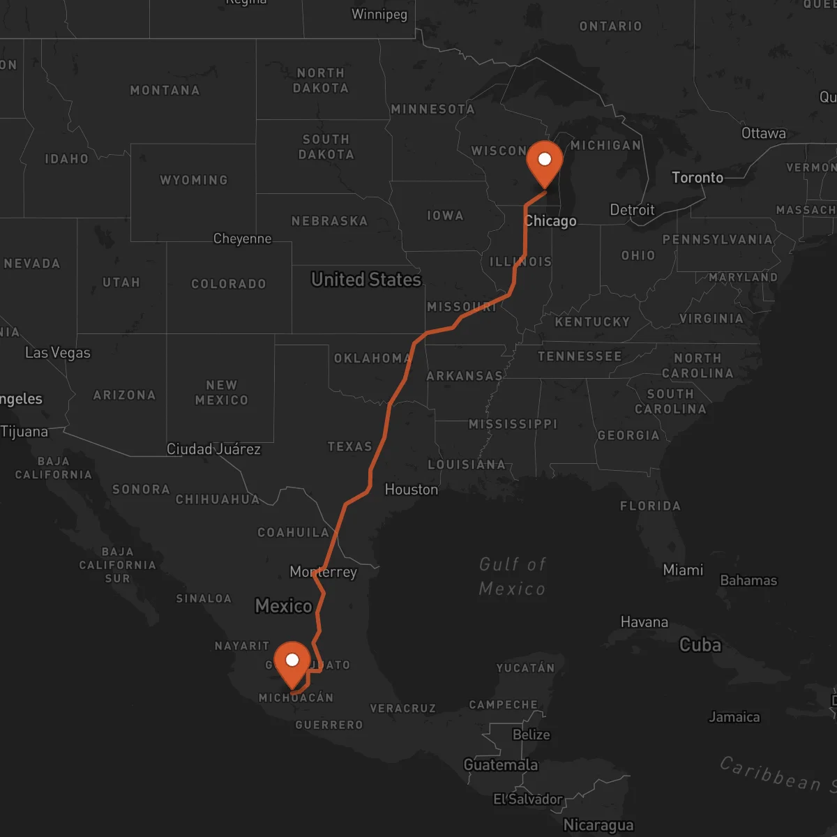 Ruta Uruapan - Milwaukee