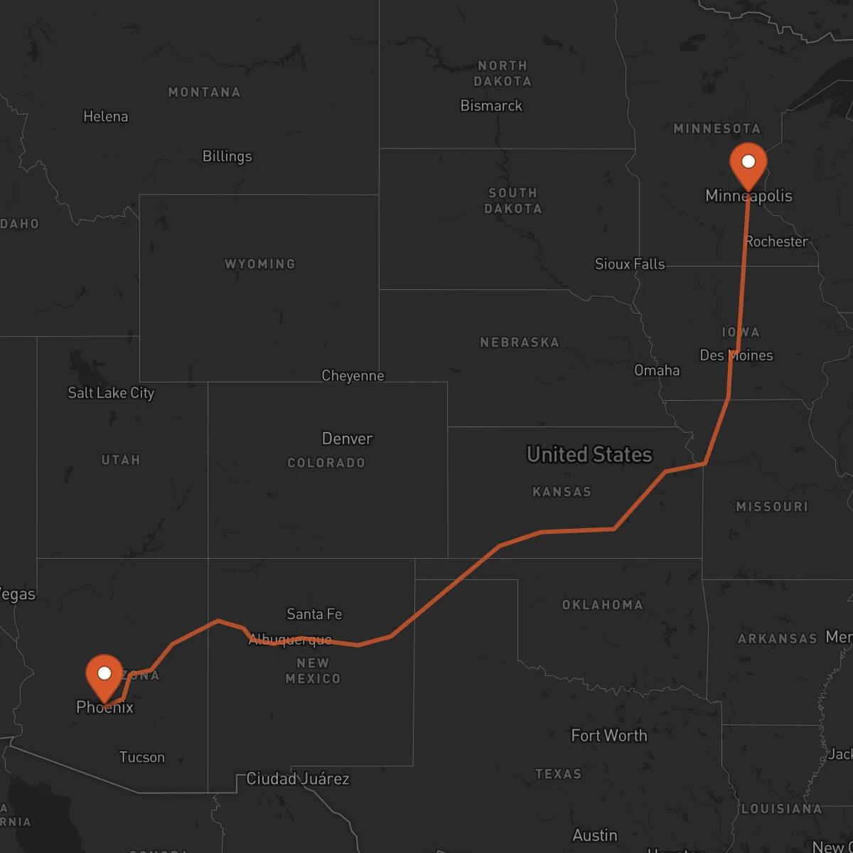 Ruta Minneapolis - Phoenix