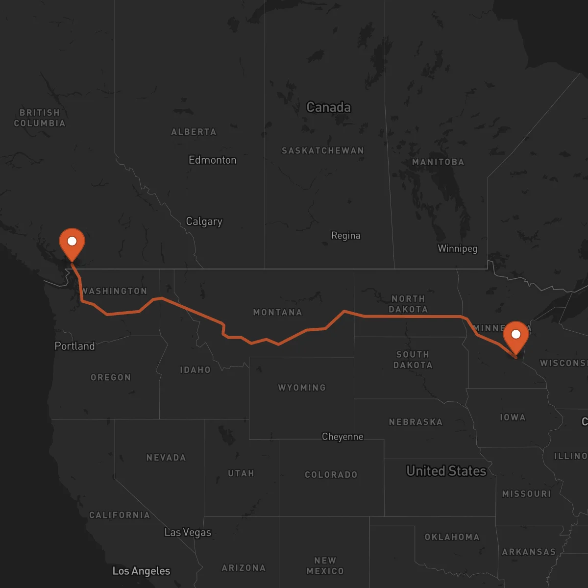 Ruta Minneapolis - Surrey