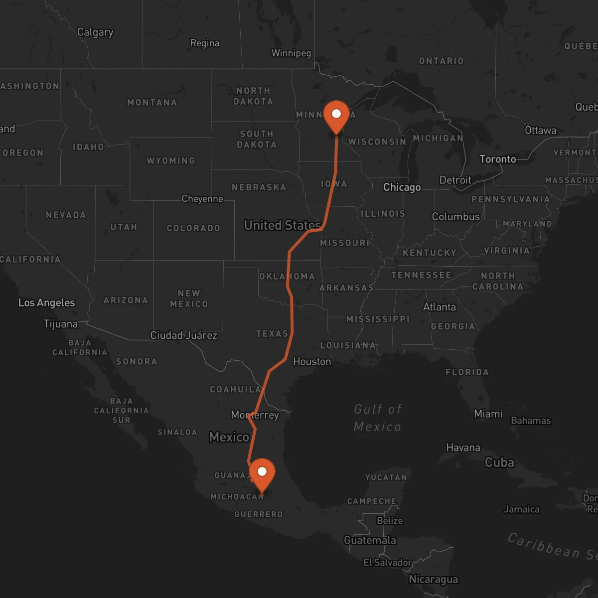 Ruta Toluca - Minneapolis