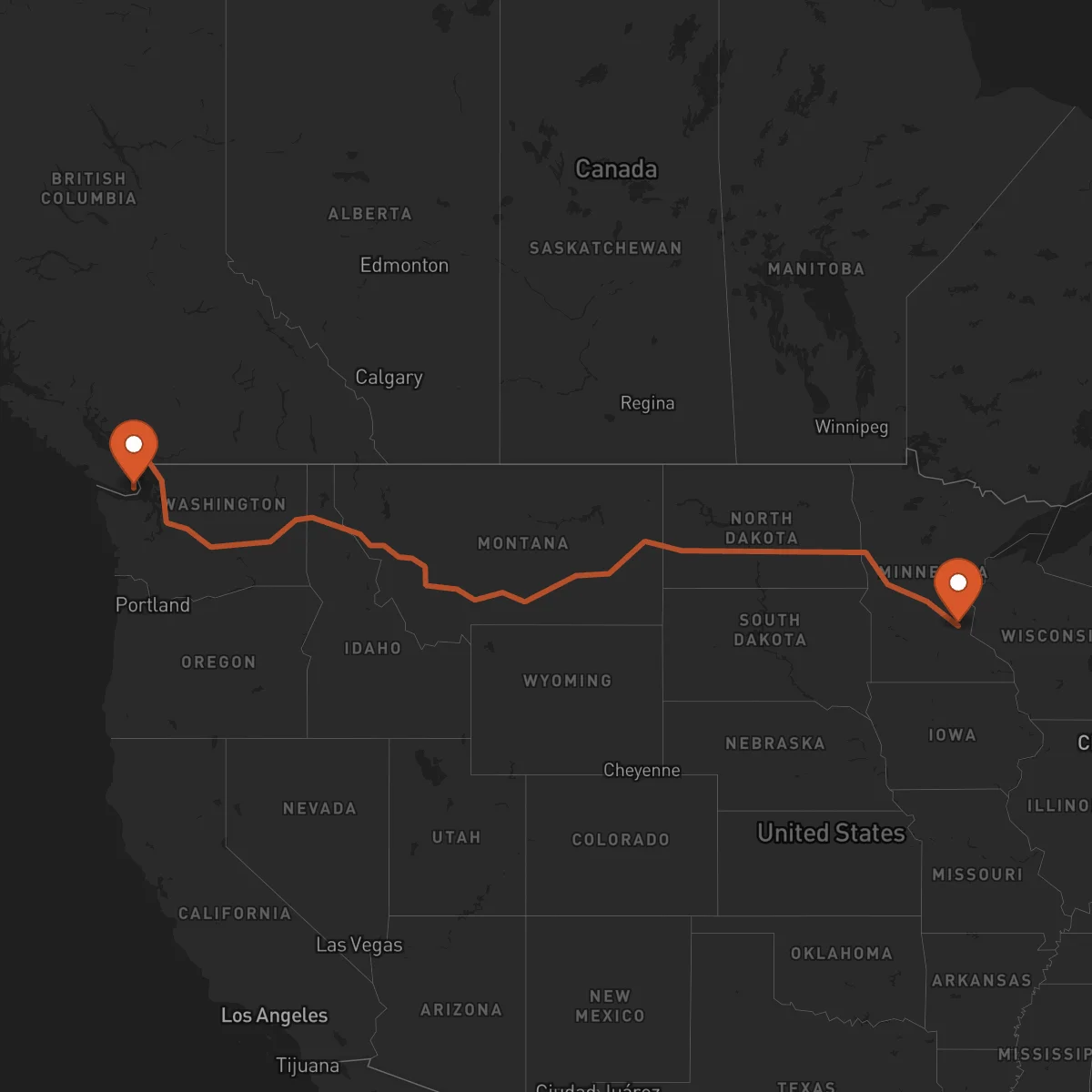 Ruta Minneapolis - Victoria