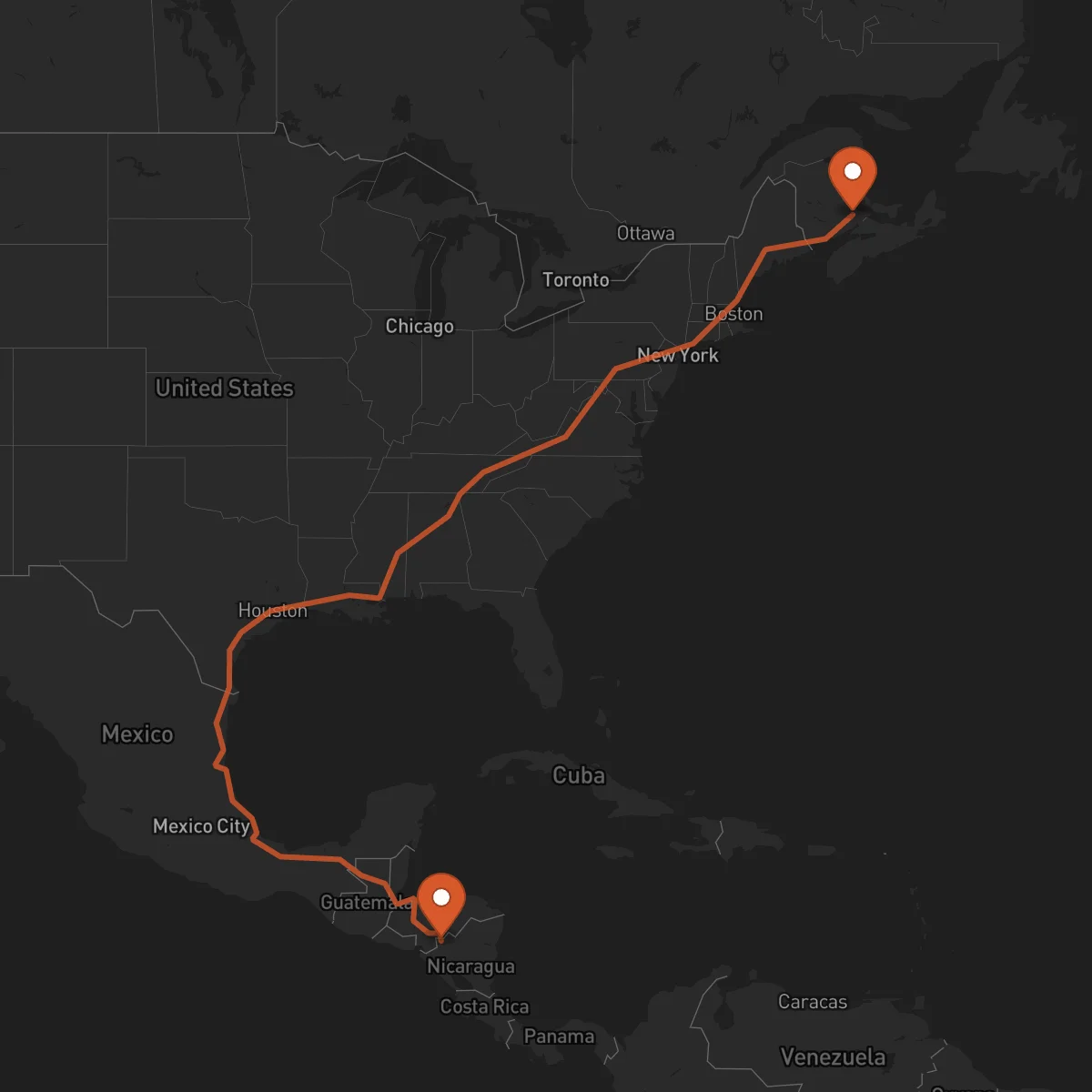 Ruta Ocotal - Moncton