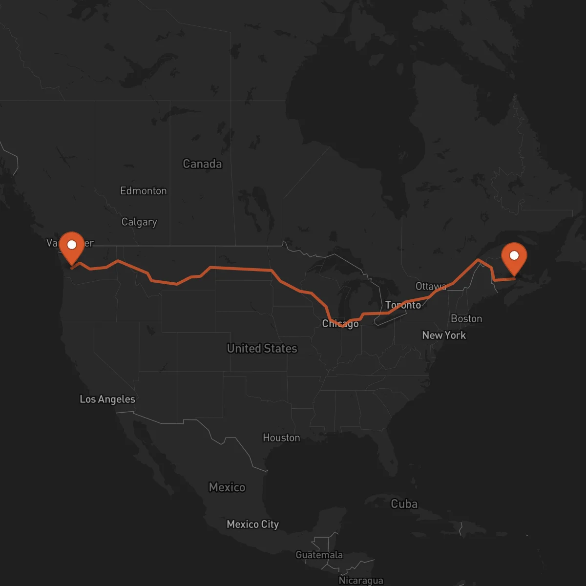 Ruta Olympia - Moncton
