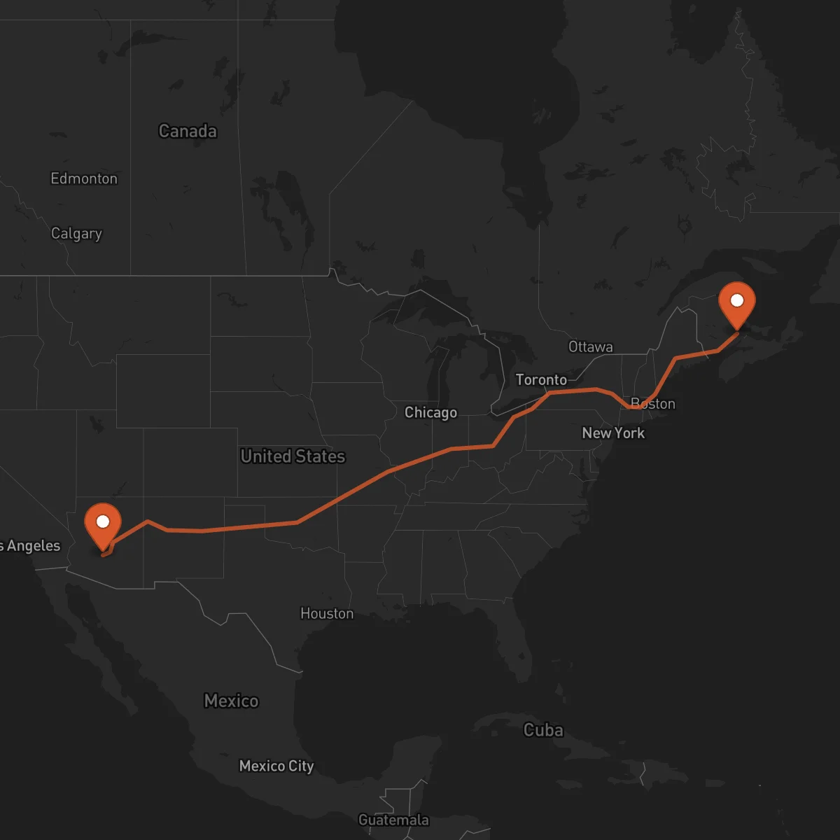 Ruta Moncton - Phoenix