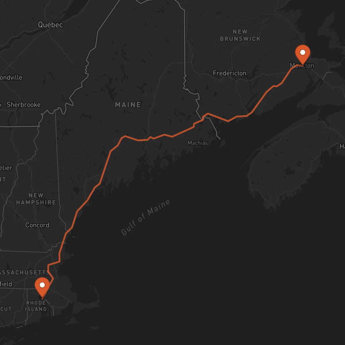 Ruta Providence - Moncton
