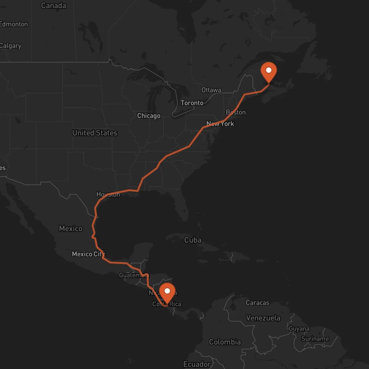 Ruta Moncton - San José