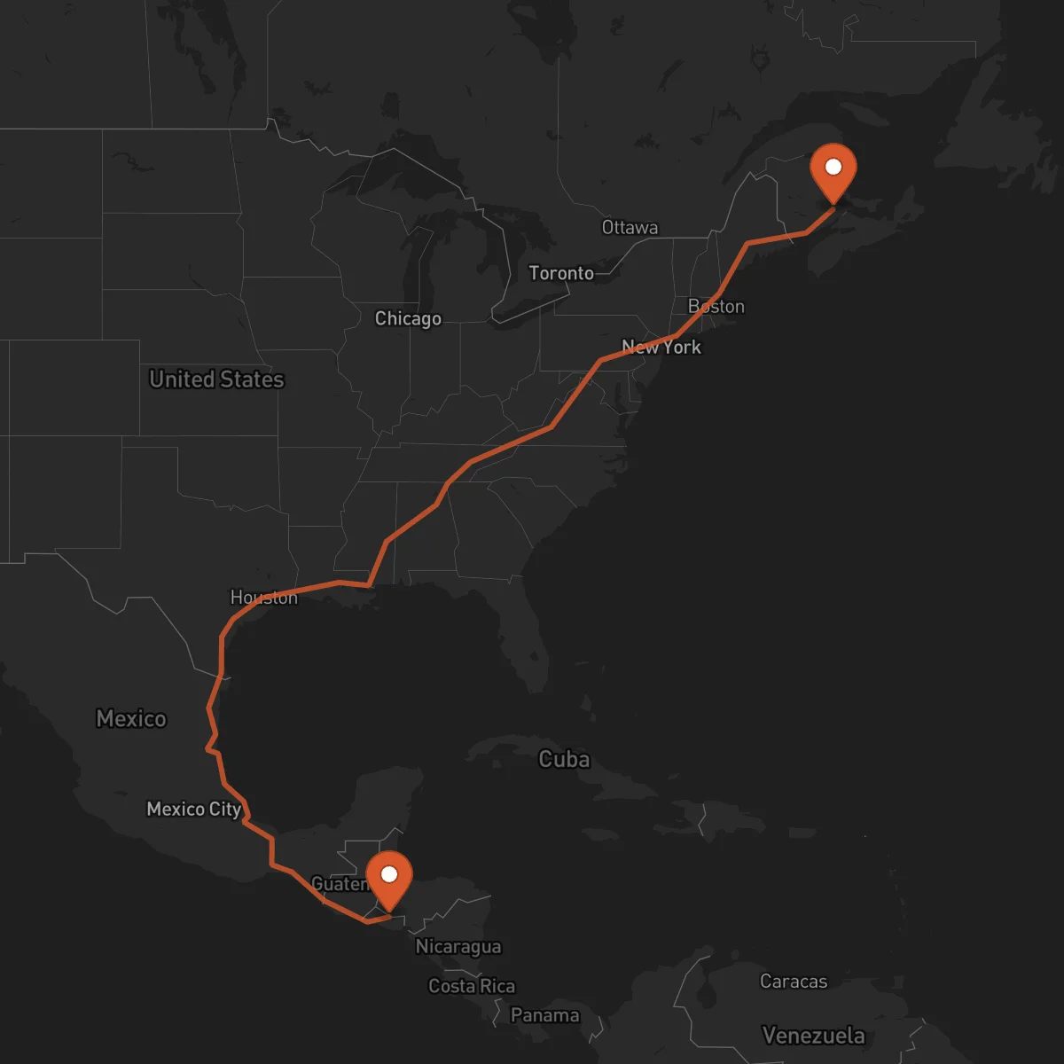 Ruta Moncton - Sensuntepeque