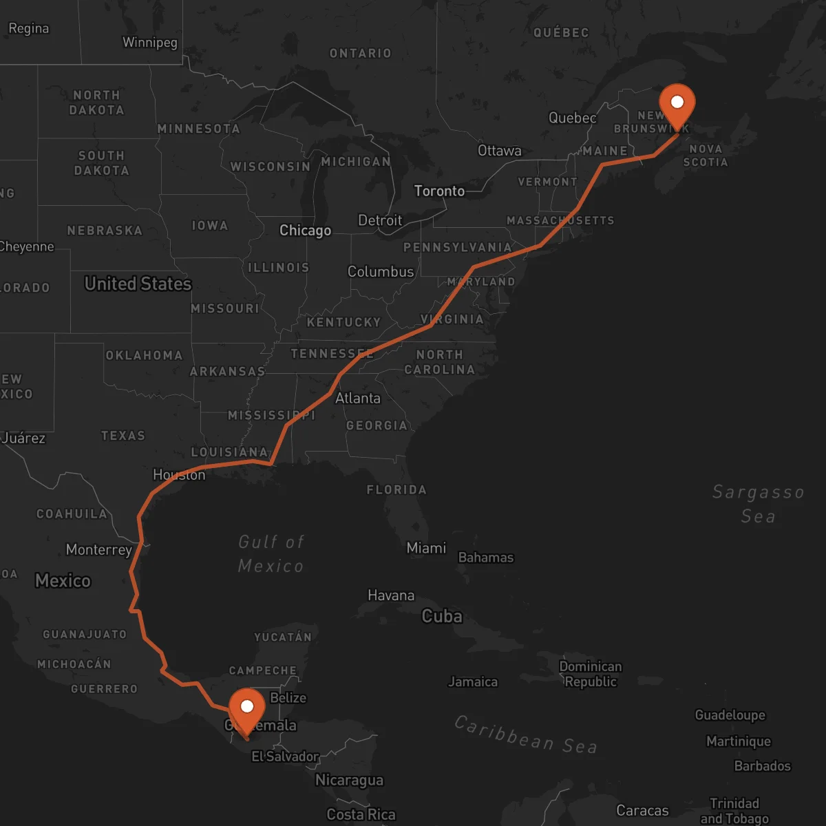 Ruta Moncton - Sololá
