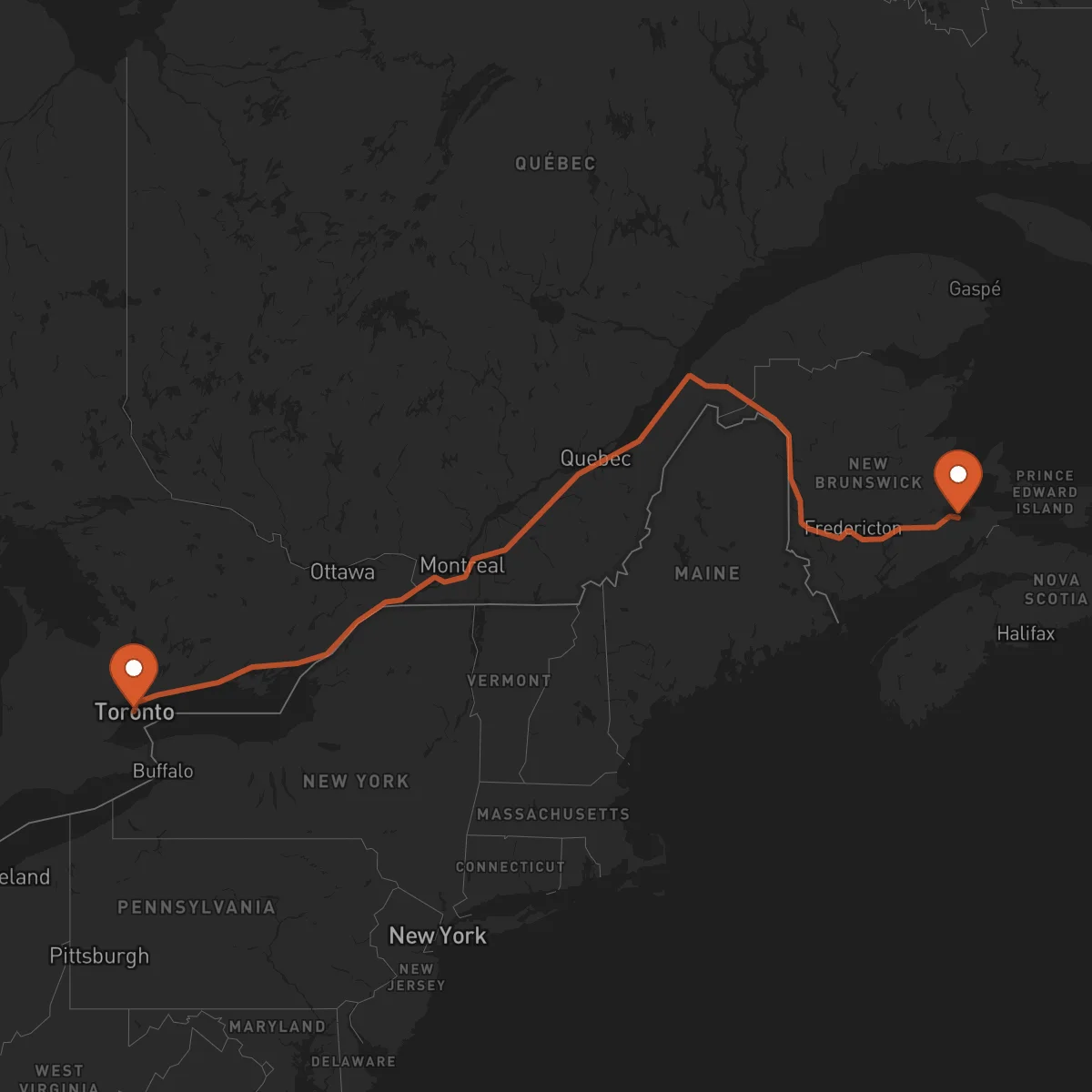 Ruta Toronto - Moncton