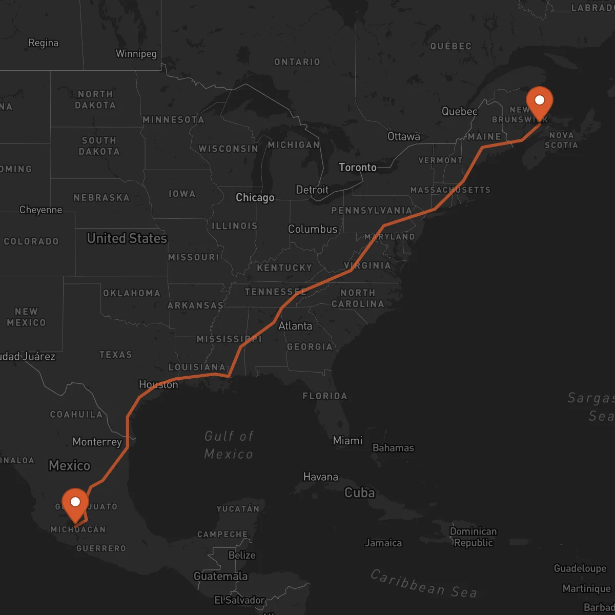 Ruta Uruapan - Moncton