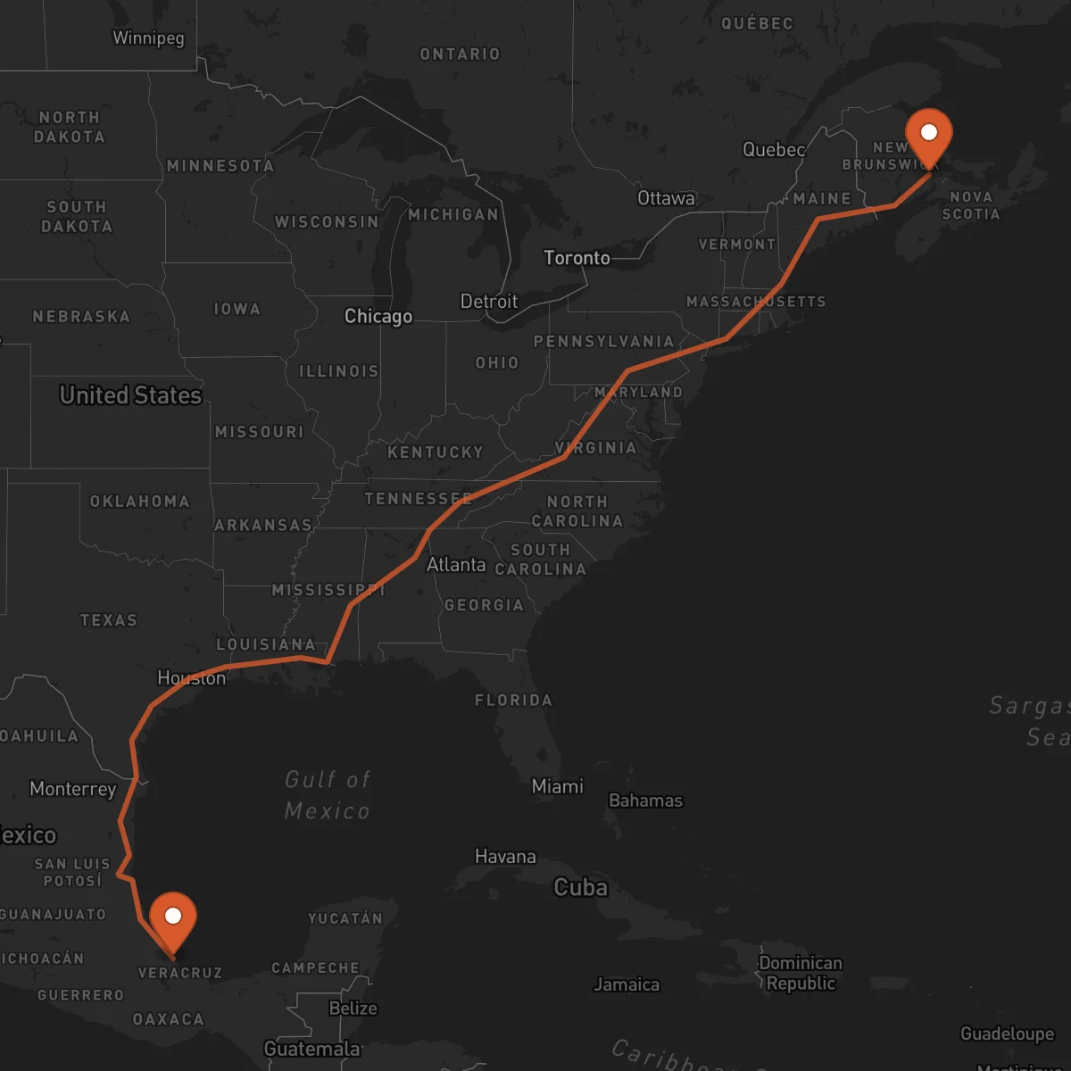 Ruta Veracruz - Moncton