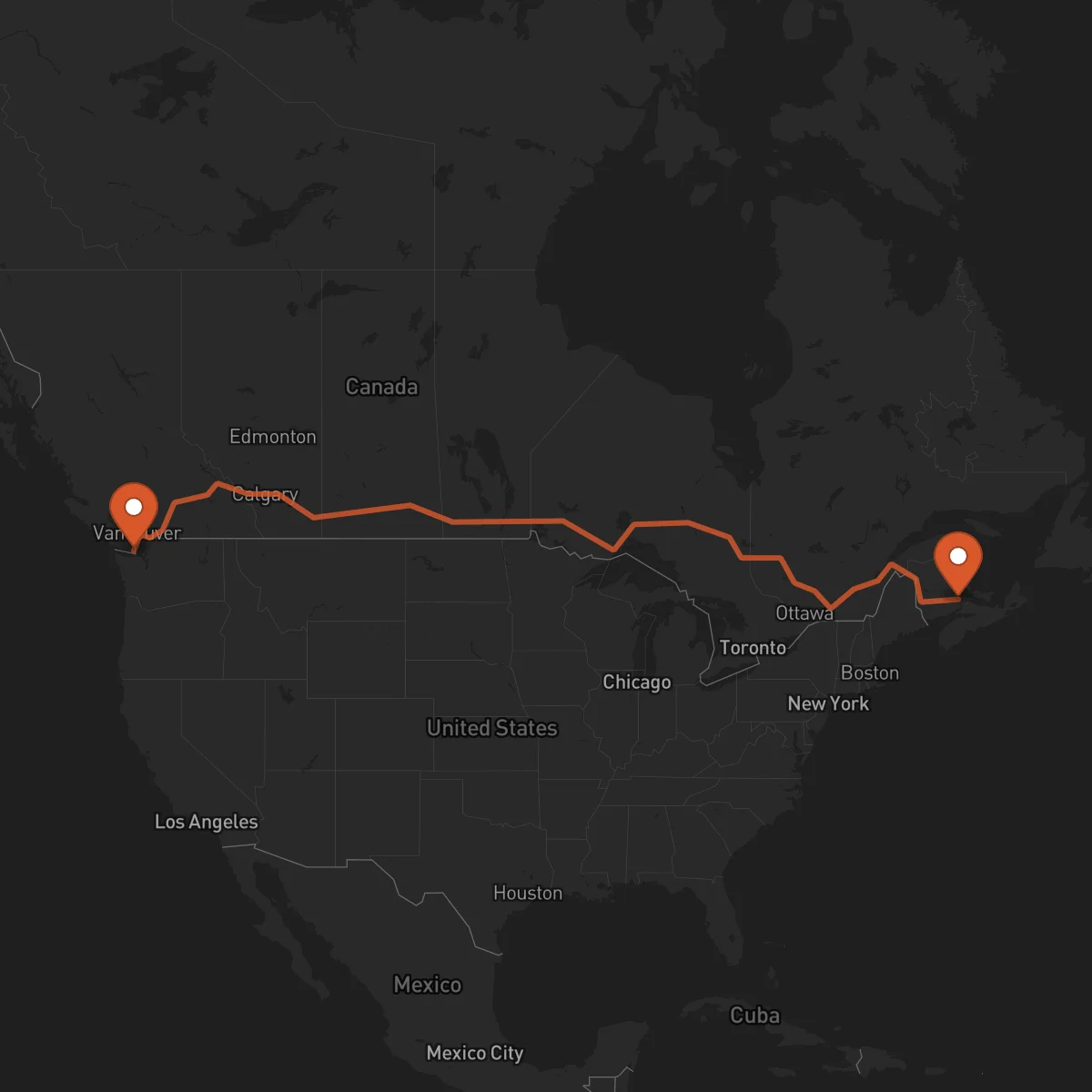 Ruta Moncton - Victoria