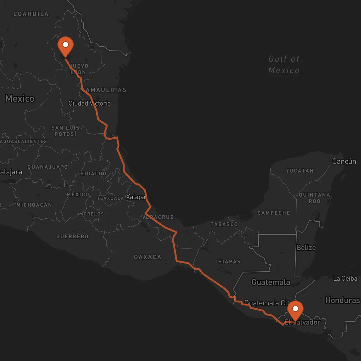 Ruta Monterrey - San Salvador