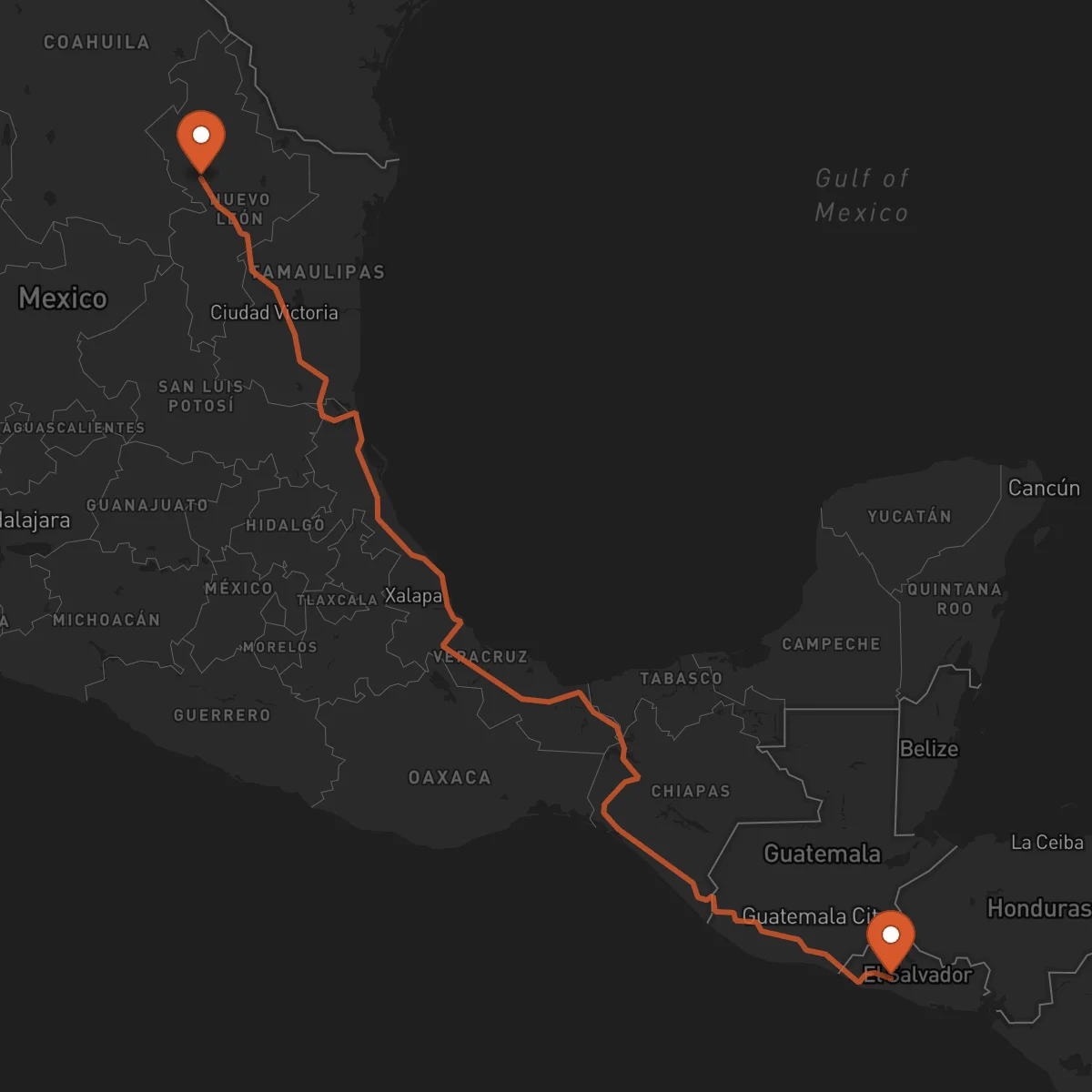 Ruta Monterrey - Santa Tecla