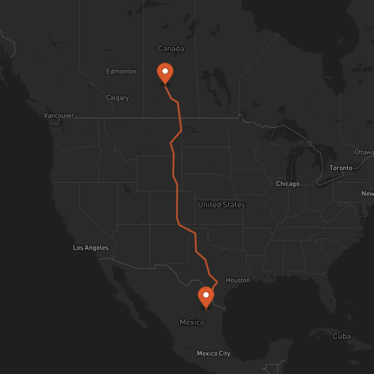 Ruta Monterrey - Saskatoon