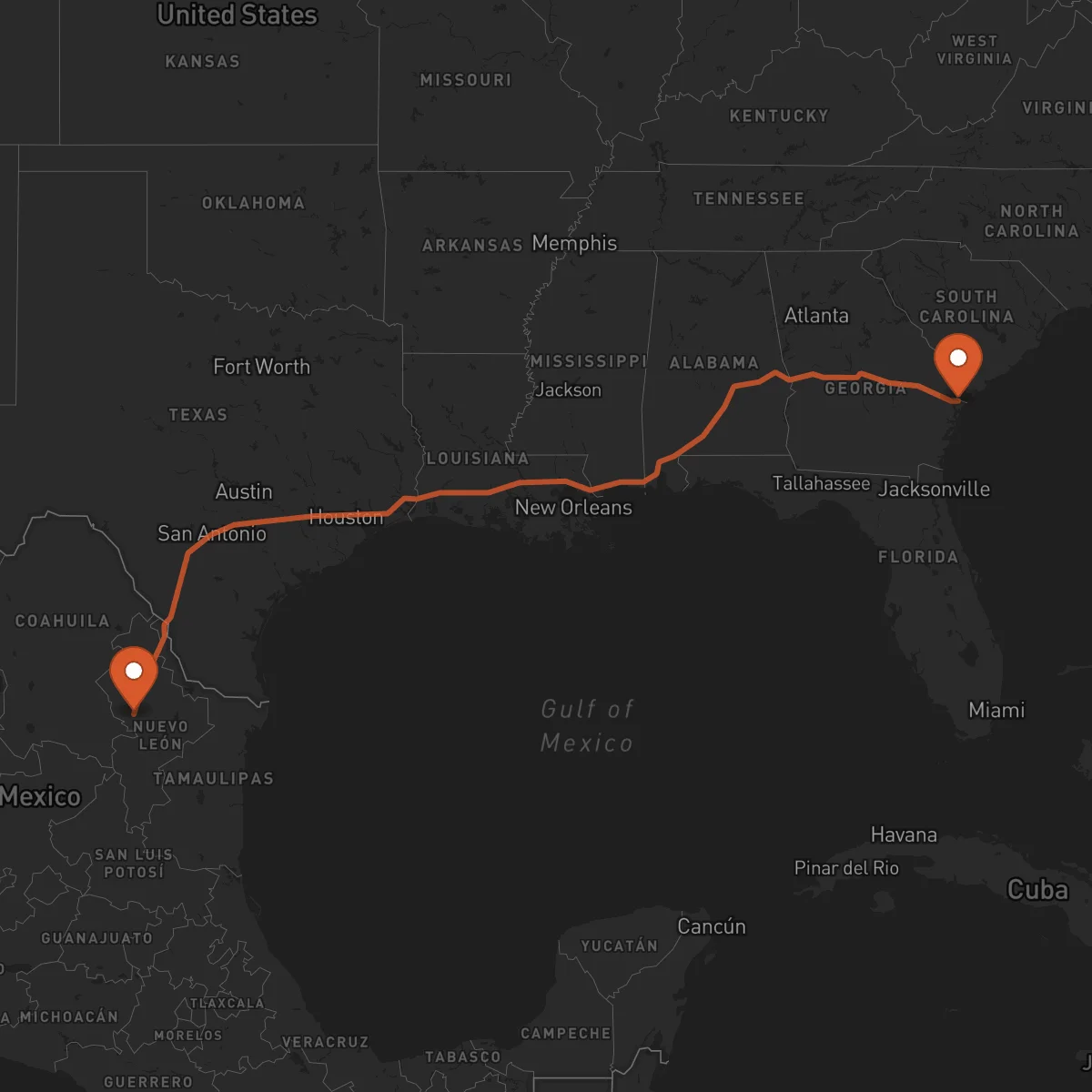 Ruta Savannah - Monterrey