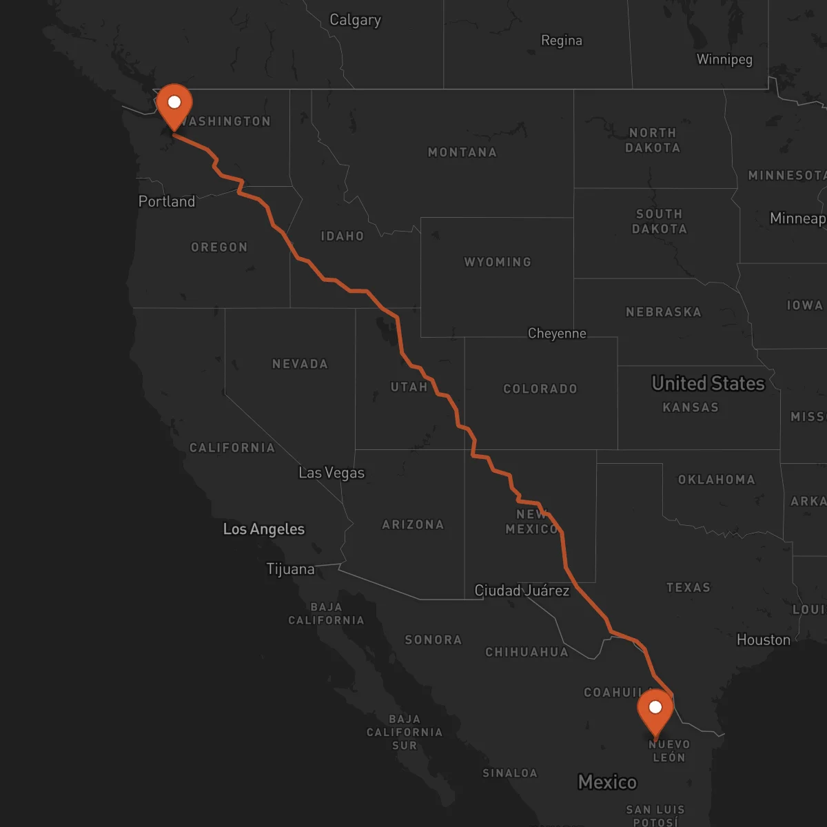 Ruta Monterrey - Seattle
