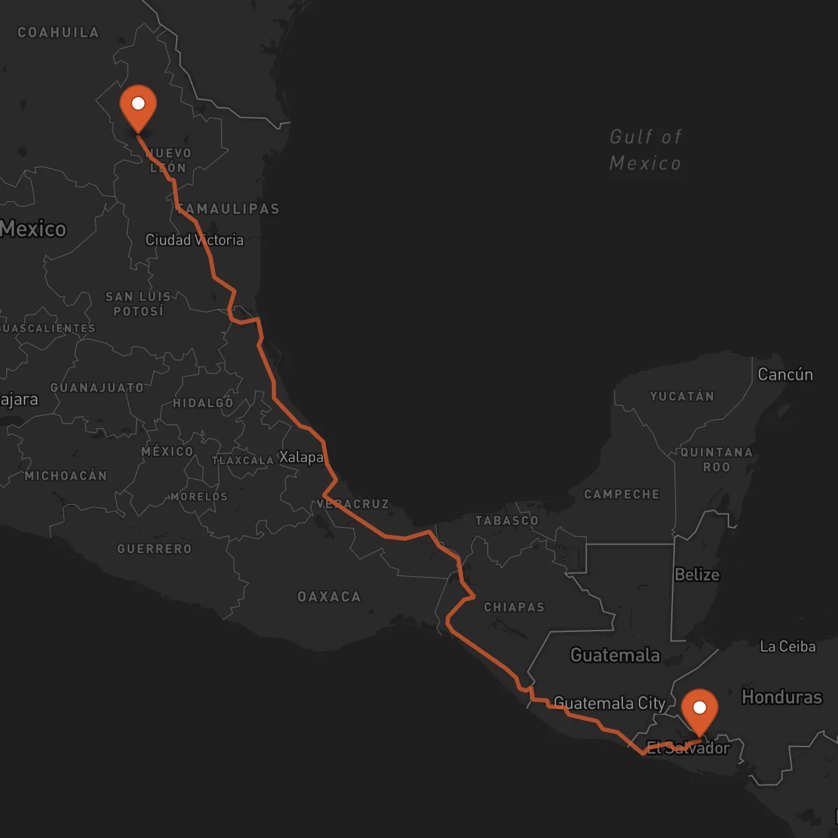 Ruta Monterrey - Sensuntepeque
